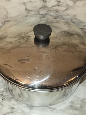 Revere Ware 6qt. Stock Pot w/Cover - Copper Clad - Indonesia 9-3/8" dia x 5-1/2"